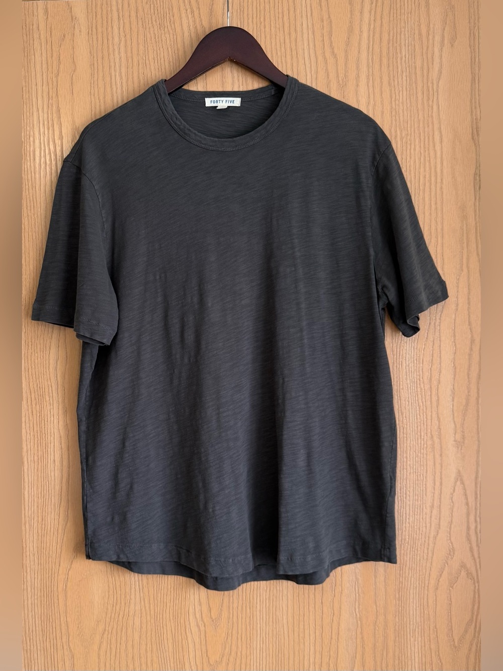 Forty Five | Men’s Large | Gray Slub Short Sleeve Cotton Tee Shirt | Huckberry